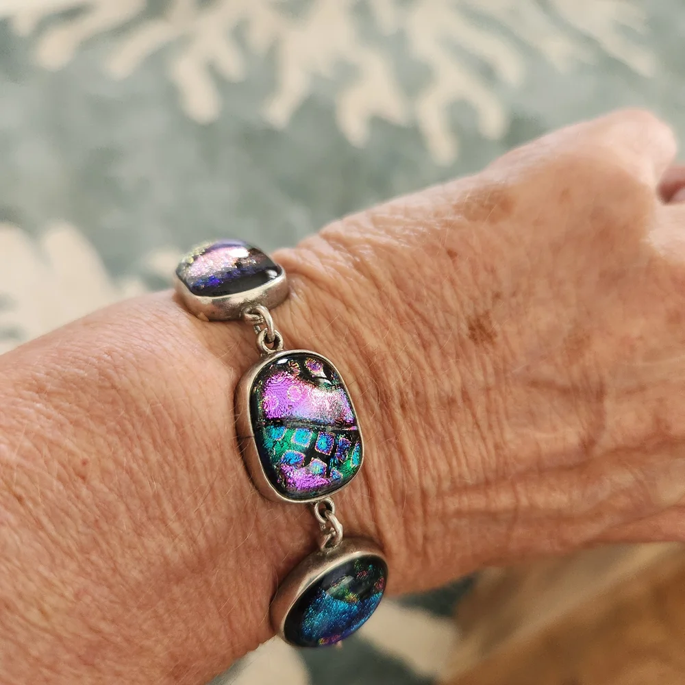 Vibrant Dichroic Glass Bracelet - Picture 2 of 11